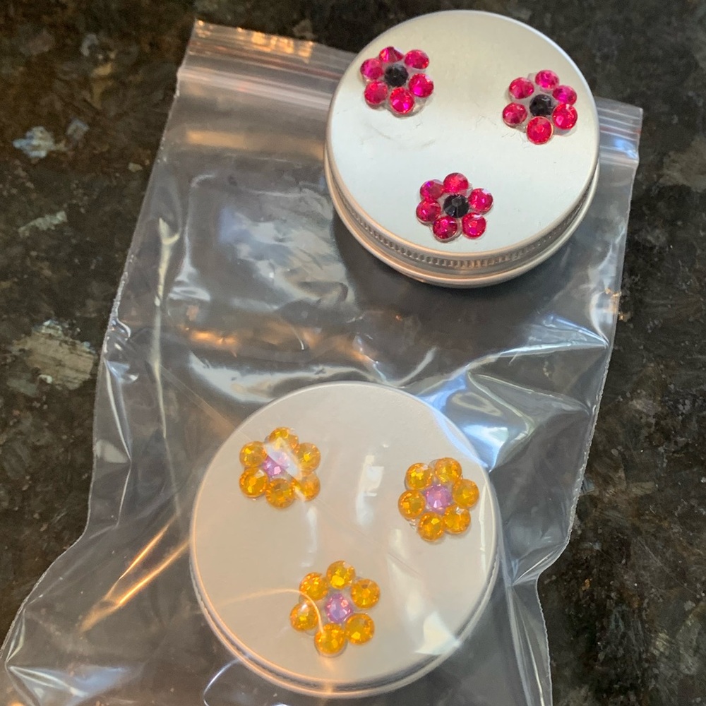 (2) Gem Embellished Round Tins